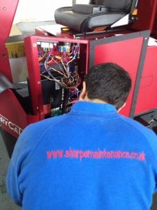 Electrical fault repairs to Factory Cat scrubber drier